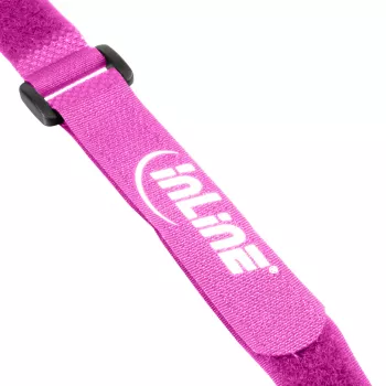 Paski kablowe InLine na rzep 20 x 200 mm 10 szt. różowe