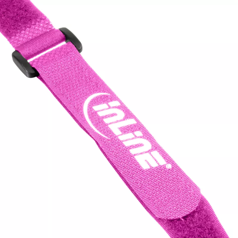 Paski kablowe InLine na rzep 20 x 200 mm 10 szt. różowe