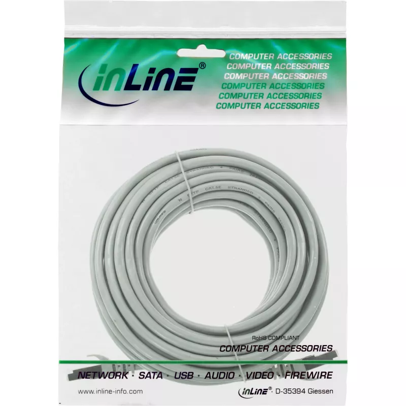 InLine Patch kabel U/UTP Cat.5e szary 15m