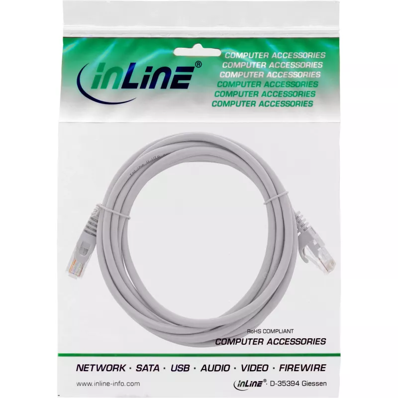 InLine Patch kabel U/UTP Cat.5e szary 3m