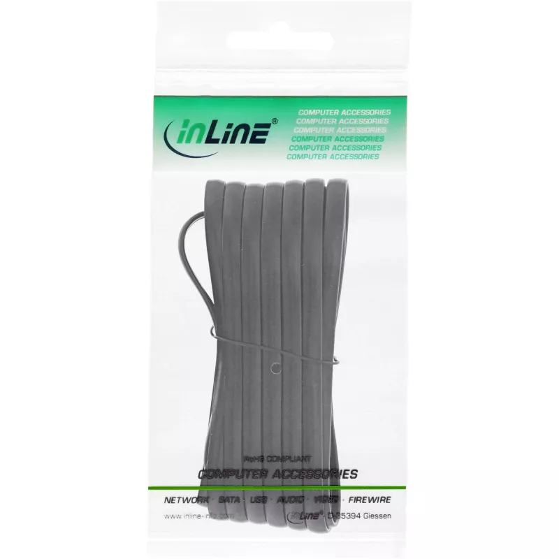 Kabel modułowy InLine RJ12 6P6C męski/żeński 3 m