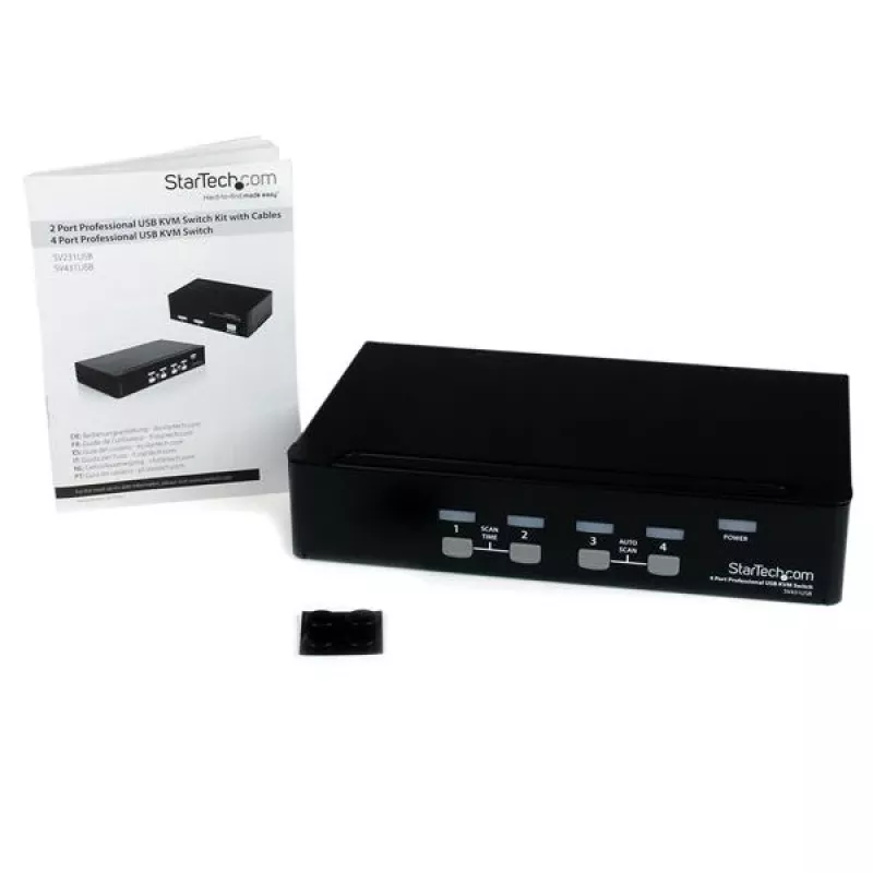 StarTech.com 4-portowy profesjonalny przełącznik KVM VGA USB z hubem