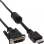 Kabel InLine HDMI-DVI 19-pin męski / 18+1 męski + filtr ferrytowy czarny 1,8 m
