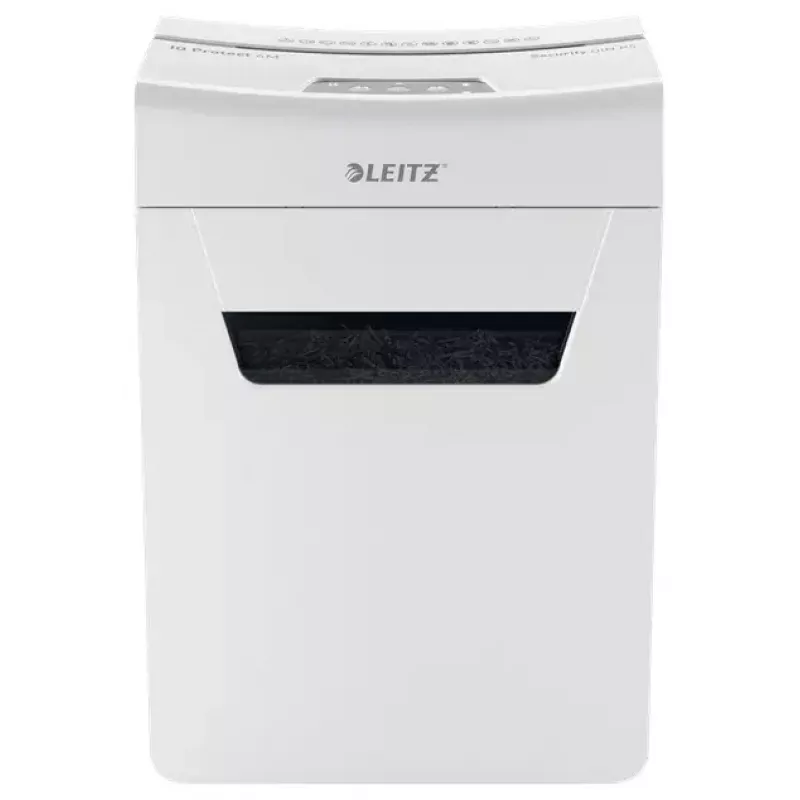 Niszczarka LEITZ IQ Protect Premium 6M P5 — Mikrocięcie, 18 L, sterowanie dotykowe, 351×204×355 mm