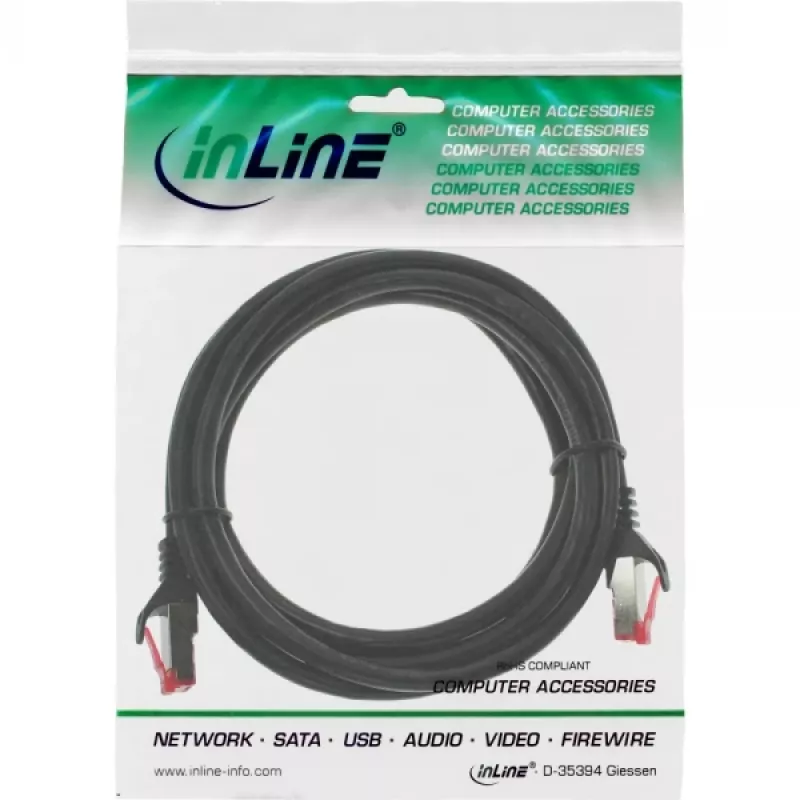InLine Patch kabel S/FTP PiMF Cat.6 250MHz PVC CCA czarny 1.5m