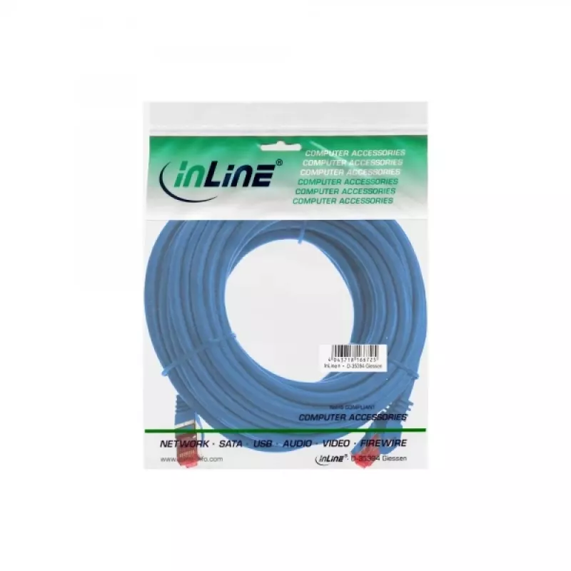 Kabel krosowy InLine S/FTP PiMF kat.6 250MHz PVC CCA niebieski 5m