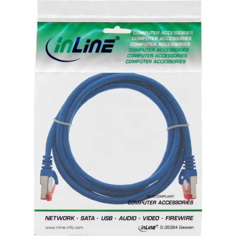 InLine Patch kabel S/FTP PiMF Cat.6 250MHz PVC CCA niebieski 2m