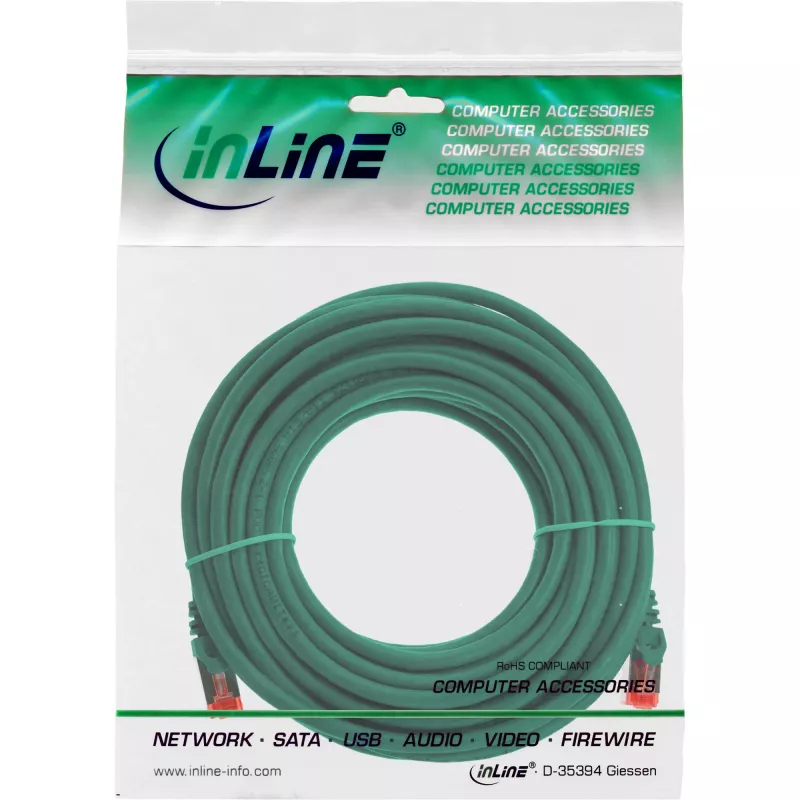 InLine Patch kabel S/FTP PiMF Cat.6 250MHz PVC CCA zielony 7.5m