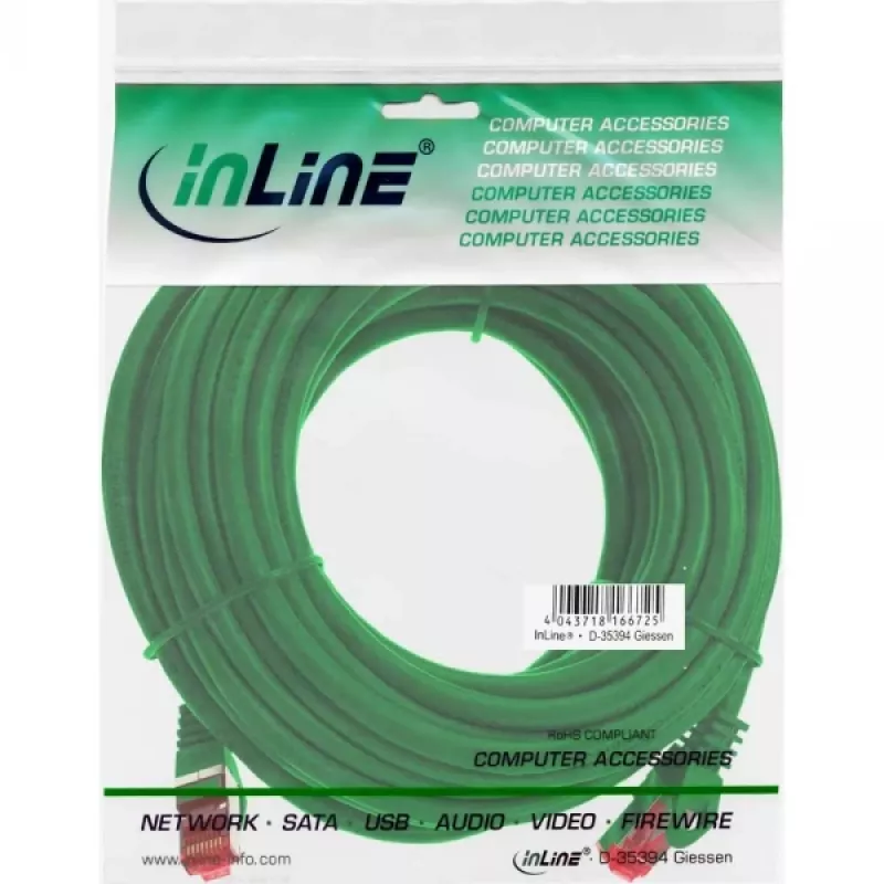 InLine Kabel krosowy S/FTP PiMF Kat.6 250MHz PVC CCA zielony 10m