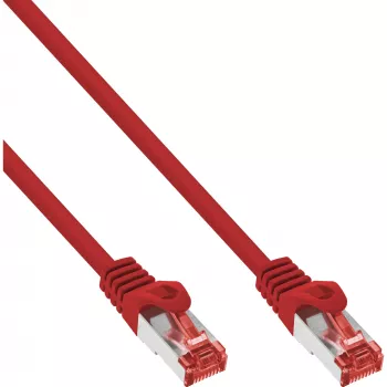 Kabel krosowy InLine S/FTP PiMF Kat.6 250 MHz PVC CCA czerwony 1 m