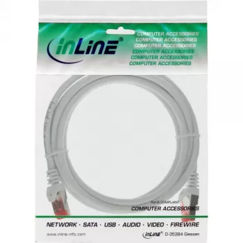 Kabel krosowy InLine S/FTP PiMF Cat.6 250MHz PVC CCA biały 0,3m