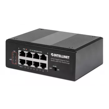 Przełącznik przemysłowy Intellinet 8-Port Gigabit Ethernet PoE+