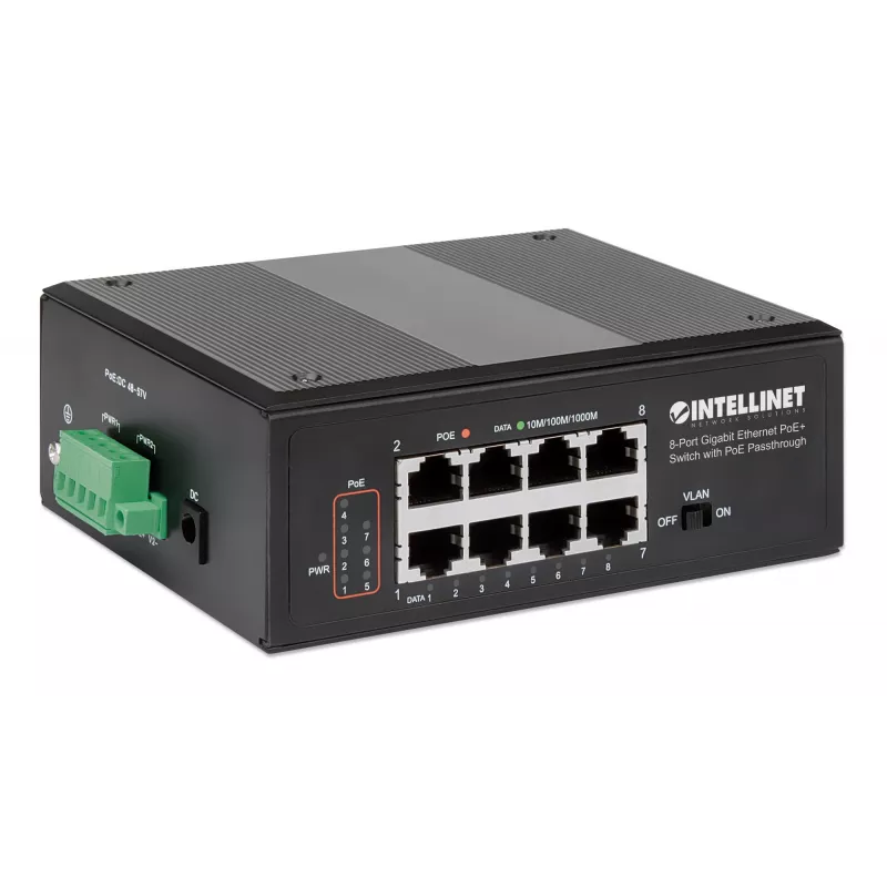 Przełącznik przemysłowy Intellinet 8-Port Gigabit Ethernet PoE+