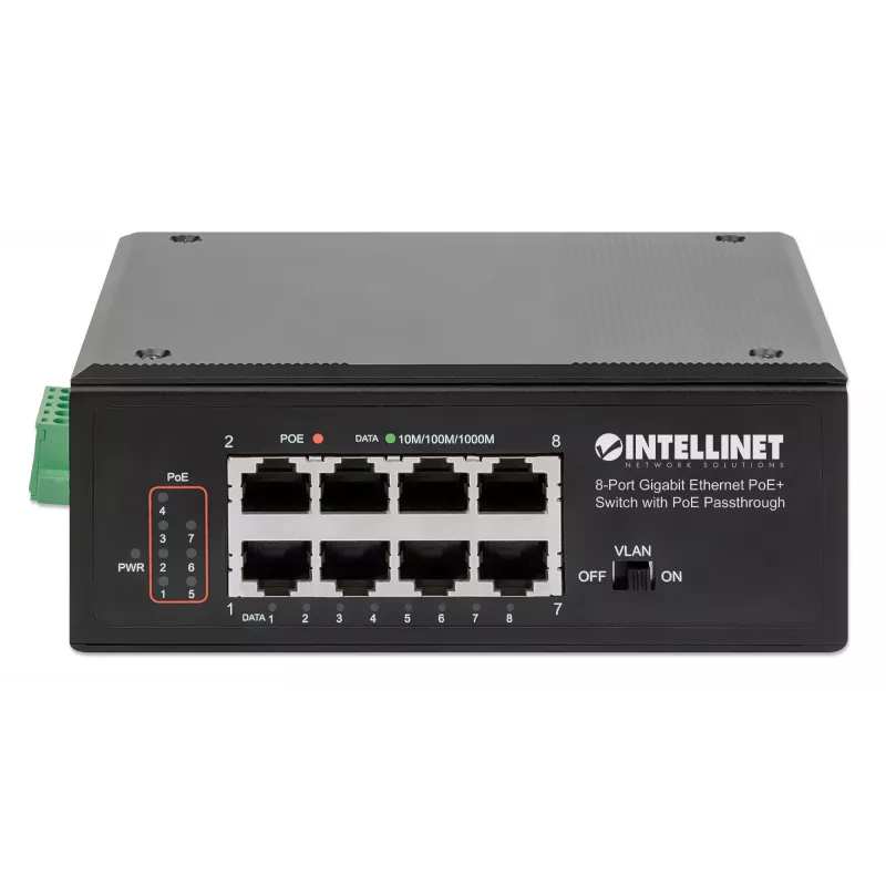 Przełącznik przemysłowy Intellinet 8-Port Gigabit Ethernet PoE+