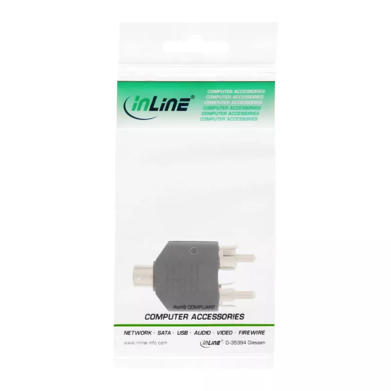 Adapter audio RCA żeński / 2x RCA męski InLine 99311