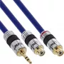 InLine Audio kabel Premium 2x RCA żeński / 3.5mm męski pozłacany 0.25m