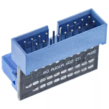Wewnętrzny adapter InLine USB 3.0, złącze słupkowe męskie / żeńskie, skierowane w dół