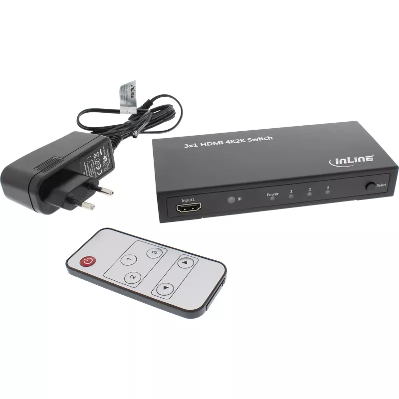 InLine Przełącznik HDMI 3 wejścia na 1 wyjście sygnał 4K2K 3D HD Audio