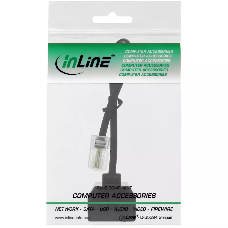InLine rozgałęźnik ISDN 1x RJ45 M / 2x RJ45 F, 8P4C bez rezystorów