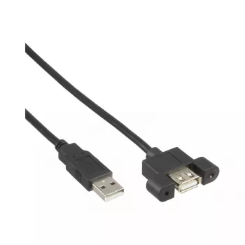 InLine 100 szt. Bulk-Pack Kabel USB 2.0 wtyk A na gniazdo A do wspornika szczelinowego 0,6 m