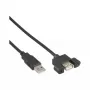 InLine 100 szt. Bulk-Pack Kabel USB 2.0 wtyk A na gniazdo A do wspornika szczelinowego 0,6 m