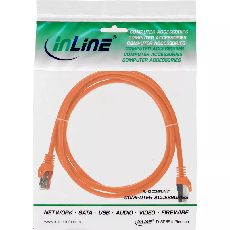 Kabel krosowy InLine 72503O Kat.5e SF/UTP pomarańczowy 3m