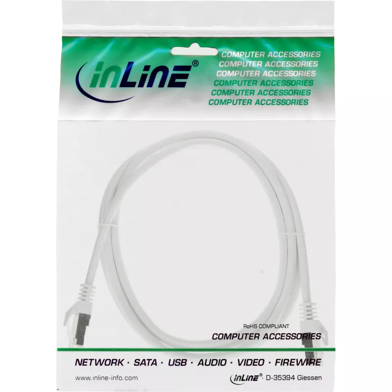 InLine Patch kabel SF/UTP Cat.5e biały 3m