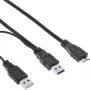 InLine USB 3.2 Gen.1 Kabel Y 2x Typ A męski / Micro B męski, czarny, 1,5m