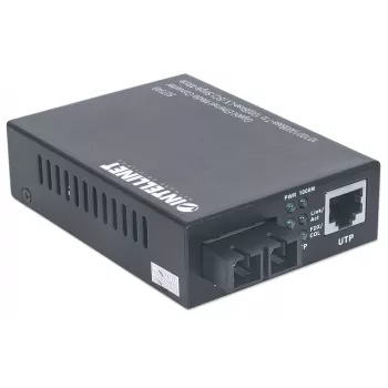 Intellinet Gigabit Ethernet Single Mode Media Converter, 10/100/1000Base-T na 1000Base-Lx (SC) Single-Mode, 20km