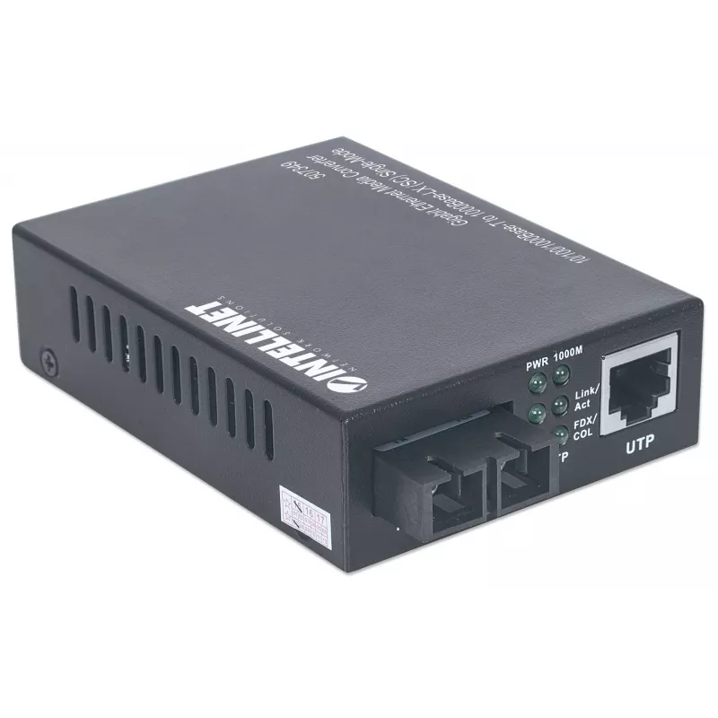 Intellinet Gigabit Ethernet Single Mode Media Converter, 10/100/1000Base-T na 1000Base-Lx (SC) Single-Mode, 20km