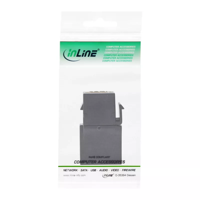 Moduł InLine HDMI Keystone Snap-In, 4K/60Hz, HDMI AF/AF kątowy czarny