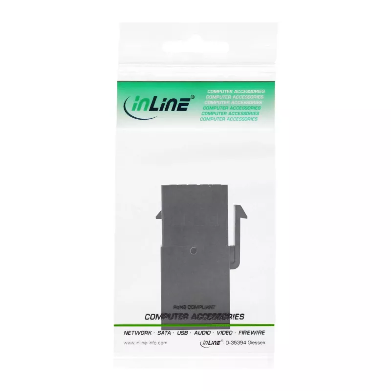 Moduł zatrzaskowy InLine USB 3.1, USB-A F/F, czarna obudowa