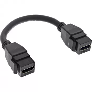 InLine HDMI 2x Keystone kabel 4K/60Hz, HDMI A gniazdo/gniazdo, czarny, 0,2m