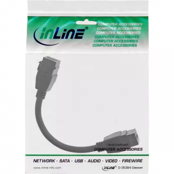 InLine HDMI 2x Keystone kabel 4K/60Hz, HDMI A gniazdo/gniazdo, czarny, 0,2m