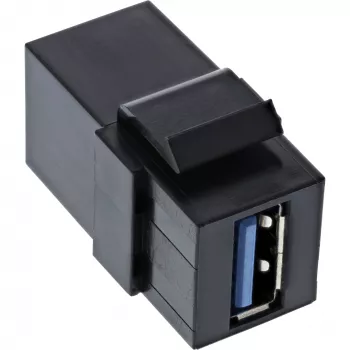 InLine USB 3.1 Snap-In module, USB-A F/F, 90° kątowy, Czarny housing