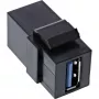 InLine USB 3.1 Snap-In module, USB-A F/F, 90° kątowy, Czarny housing