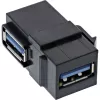 InLine USB 3.1 Snap-In module, USB-A F/F, 90° kątowy, Czarny housing