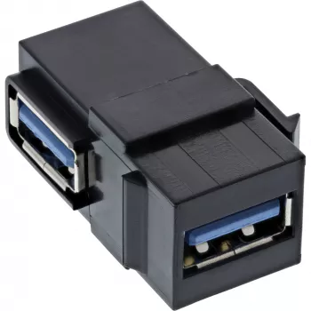 InLine USB 3.1 Snap-In module, USB-A F/F, 90° kątowy, Czarny housing