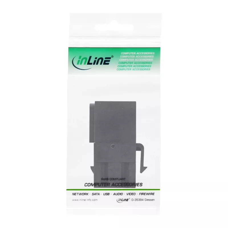 InLine USB 3.1 Snap-In module, USB-A F/F, 90° kątowy, Czarny housing