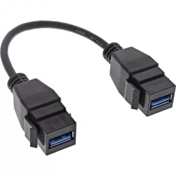 adapter kablowyowy InLine USB 3.2 Gen1 2x keystone, 2 gniazda USB A keystone, 0,2 m