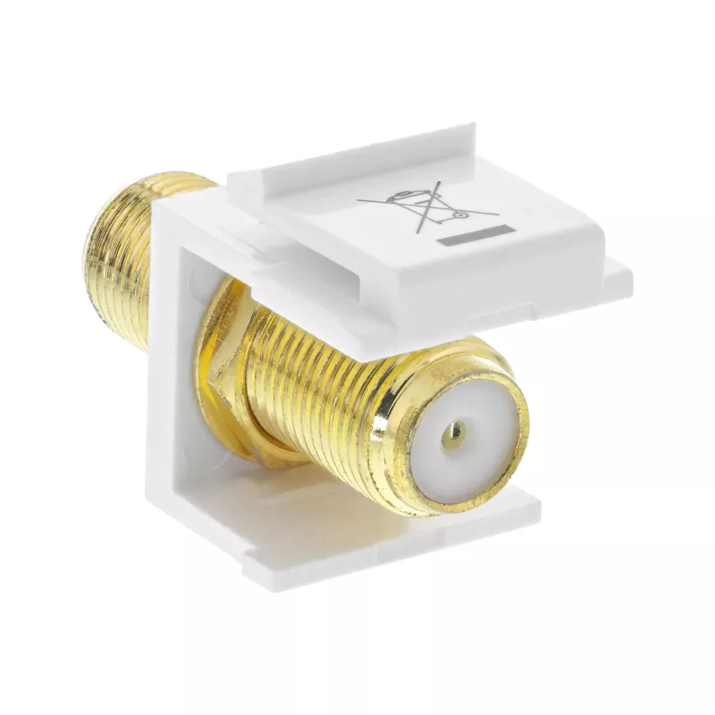 InLine adapter instalacyjny Keystone, do kabla satelitarnego, 2x gniazdo F, biały