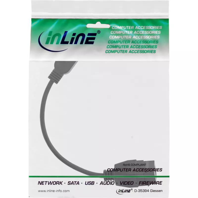 adapter kablowya USB 3.2 Gen1 InLine 76206C 0,2 m USB A męski Keystone żeński