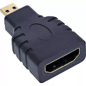 Adapter InLine HDMI żeński HDMI A / męski HDMI D, 4K/60Hz, pozłacany