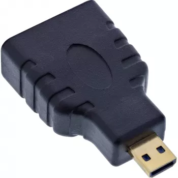 Adapter InLine HDMI żeński HDMI A / męski HDMI D, 4K/60Hz, pozłacany