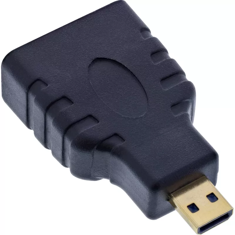 Adapter InLine HDMI żeński HDMI A / męski HDMI D, 4K/60Hz, pozłacany
