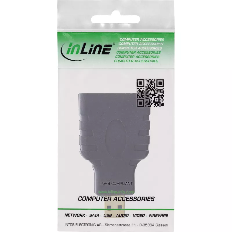 Adapter InLine HDMI żeński HDMI A / męski HDMI D, 4K/60Hz, pozłacany