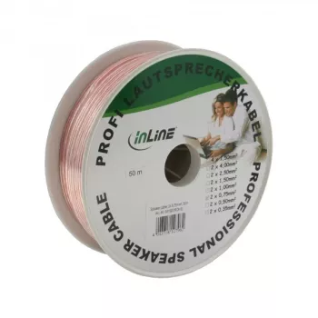 InLine Kabel głośnikowy 2x 0,75 mm² CCA przezroczysty 50 m