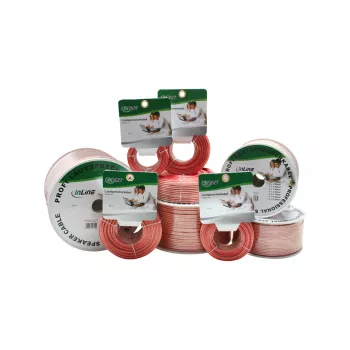 Kabel głośnikowy InLine 2x 2.5mm² CCA przezroczysty 50m