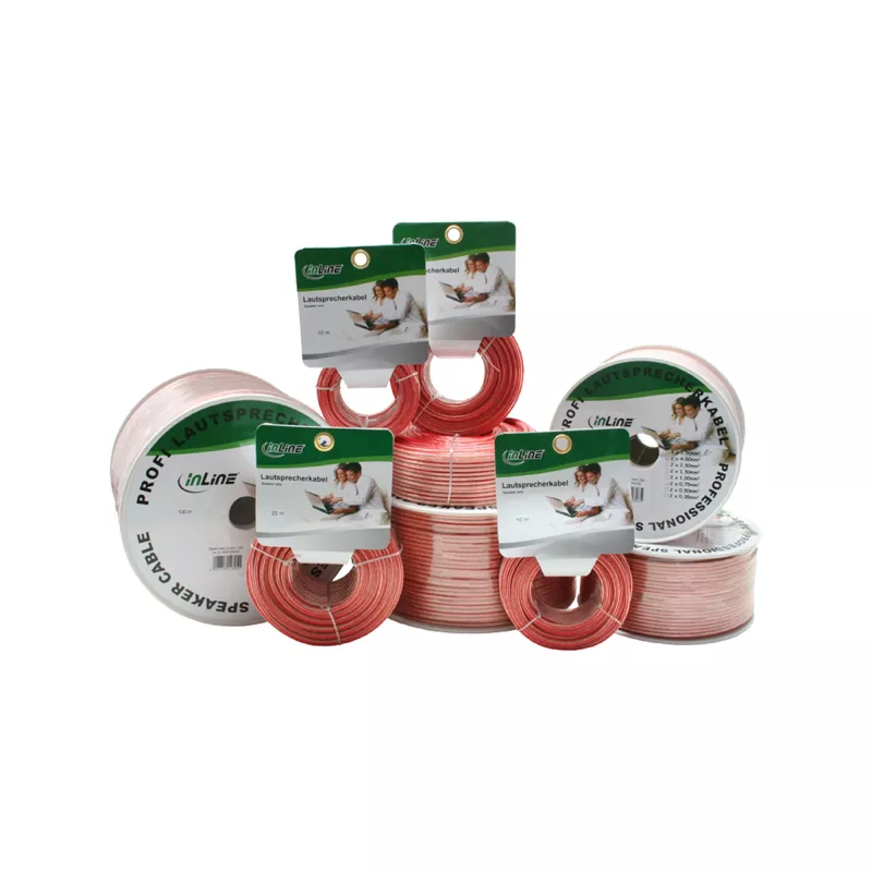 Kabel głośnikowy InLine 2x 2.5mm² CCA przezroczysty 50m