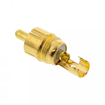 Wtyk męski RCA InLine metalowy do lutowania, czarny, czerwony pierścień, do przewodu 6 mm